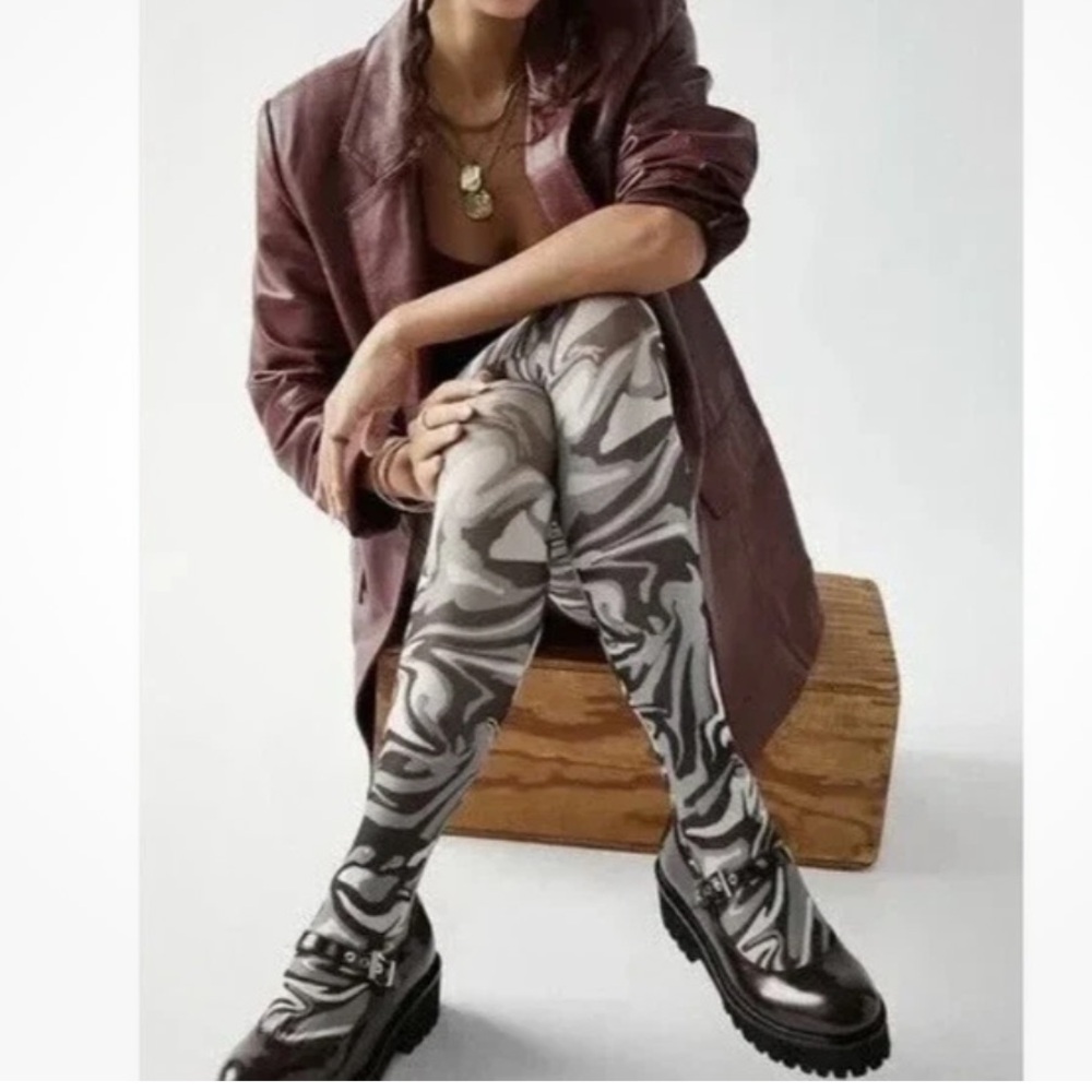 2 pairs Free people Time Warp tight black gray and white NEW